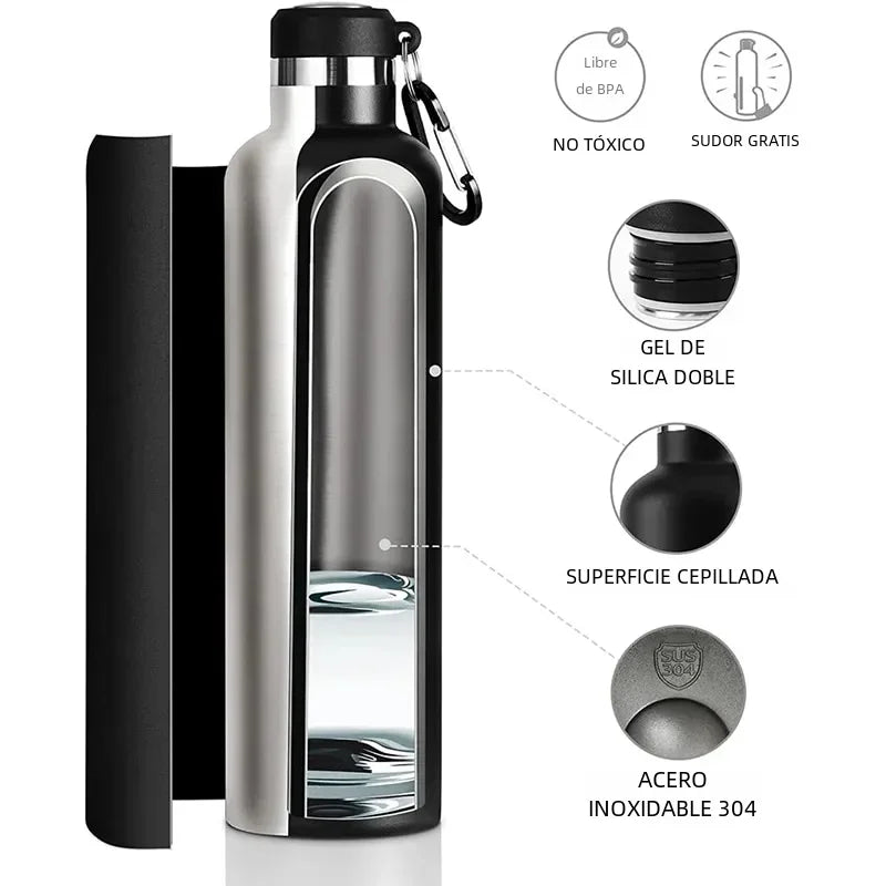 Garrafa Térmica FEIJIAN em Aço Inoxidável, 1000ml, Garrafa Térmica Esportiva