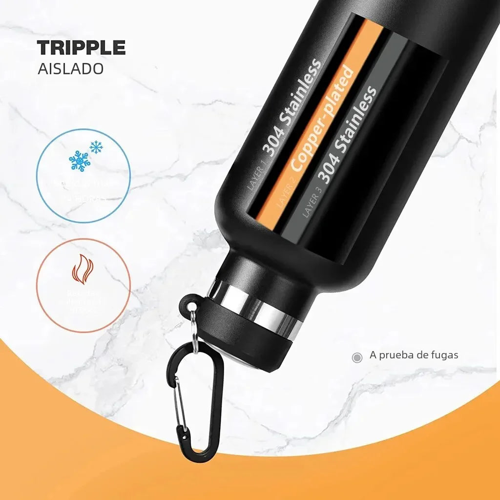 Garrafa Térmica FEIJIAN em Aço Inoxidável, 1000ml, Garrafa Térmica Esportiva